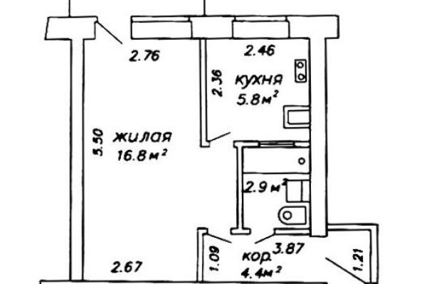 1-комнатная квартира по адресу Каховская ул., д. 58 - фото 17