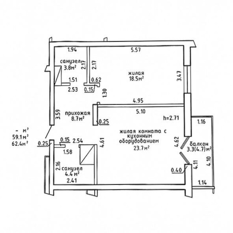 Фотография 2-комнатная квартира по адресу Братьев Райт ул., д. 11 - фото 18