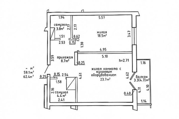 2-комнатная квартира по адресу Братьев Райт ул., д. 11 - фото 18