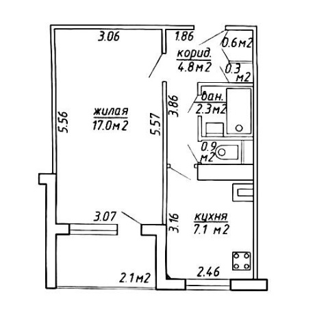 Фотография 1-комнатная квартира по адресу Кунцевщина ул., д. 36 - фото 10