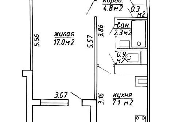 1-комнатная квартира по адресу Кунцевщина ул., д. 36 - фото 10