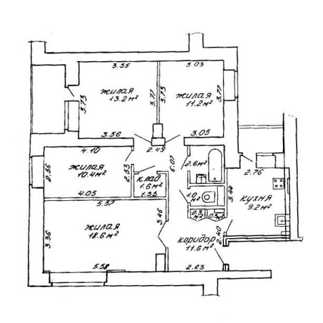Фотография 4-комнатная квартира по адресу Воронянского ул., д. 50 к. 3 - фото 3