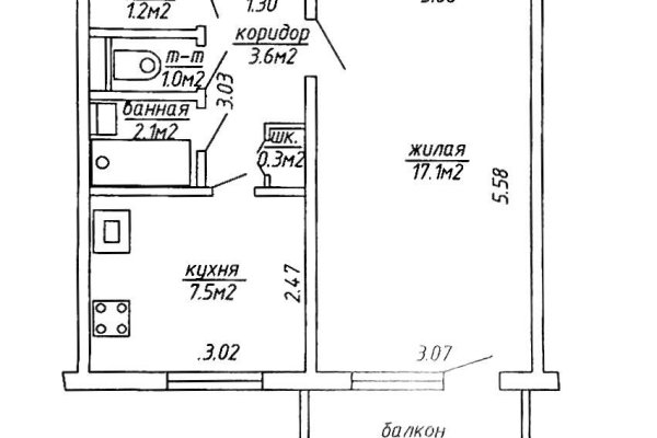 1-комнатная квартира по адресу Воронянского ул., д. 64 - фото 16