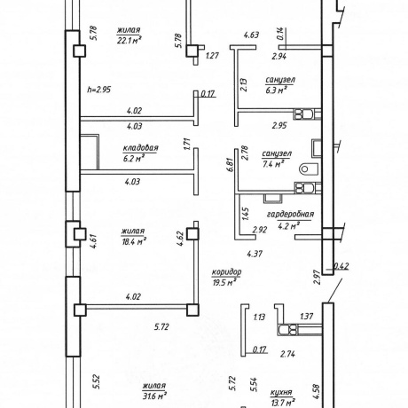Фотография 4-комнатная квартира по адресу Короля ул., д. 8 - фото 2