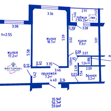 Фотография 2-комнатная квартира по адресу Дружная ул., д. 48 - фото 12