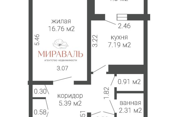 1-комнатная квартира по адресу Якубовского ул., д. 44 - фото 1