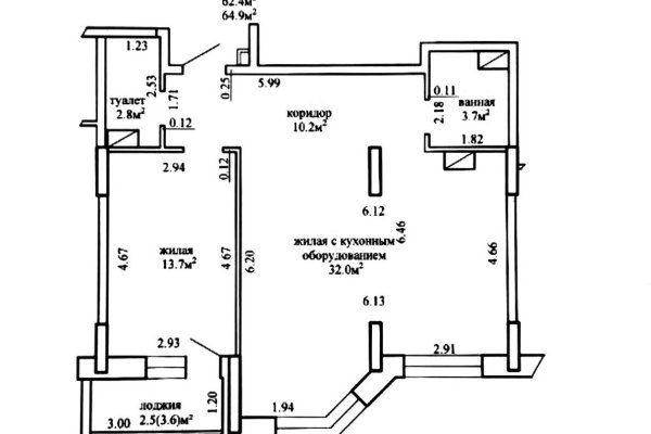 2-комнатная квартира по адресу Дзержинского просп., д. 21 - фото 1