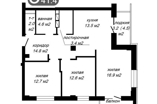 3-комнатная квартира по адресу Победителей просп., д. 135 к. В - фото 9