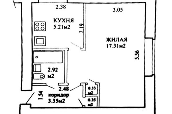 1-комнатная квартира по адресу Семенова ул., д. 20 к. А - фото 1