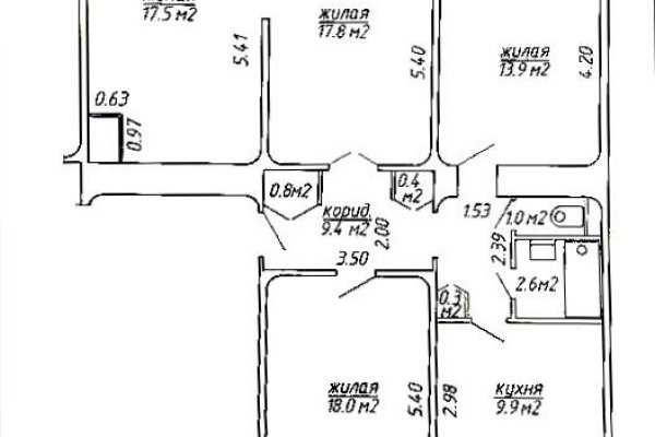 4-комнатная квартира по адресу Брикета ул., д. 38 - фото 1