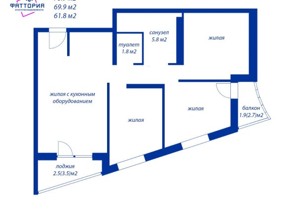 4-комнатная квартира по адресу Жореса Алфёрова ул., д. 12 - фото 1