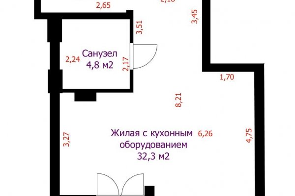 1-комнатная квартира по адресу Братская ул., д. 2 - фото 20