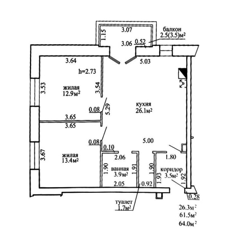 Фотография 2-комнатная квартира по адресу Авиаторов ул., д. 16 к. А - фото 14