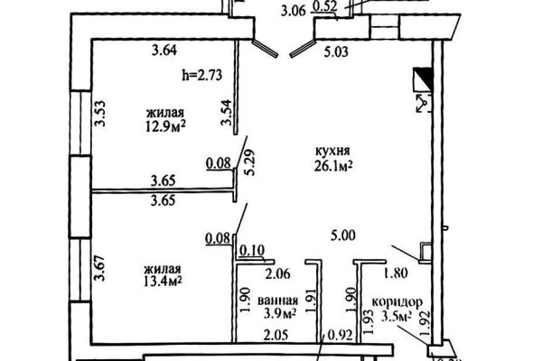 2-комнатная квартира по адресу Авиаторов ул., д. 16 к. А - фото 14