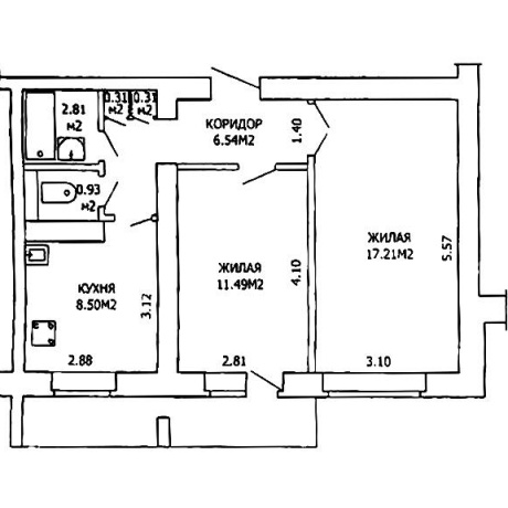 Фотография 2-комнатная квартира по адресу Кабушкина ул., д. 98 - фото 2