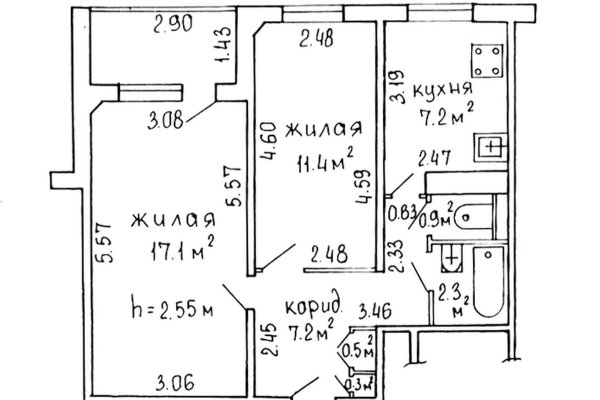 2-комнатная квартира по адресу Острошицкая ул., д. 11 - фото 19