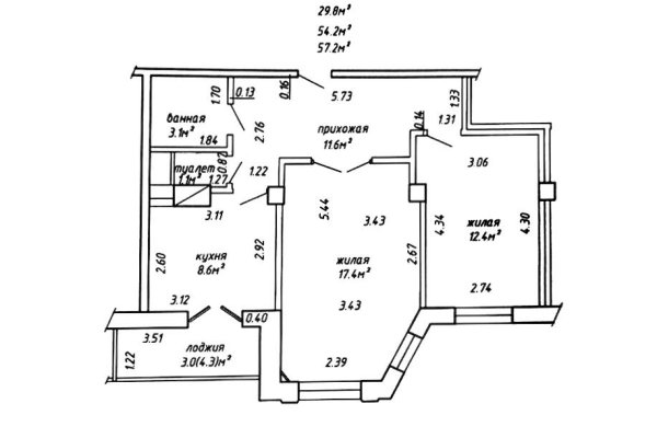 2-комнатная квартира по адресу Семеняко ул., д. 27 - фото 18