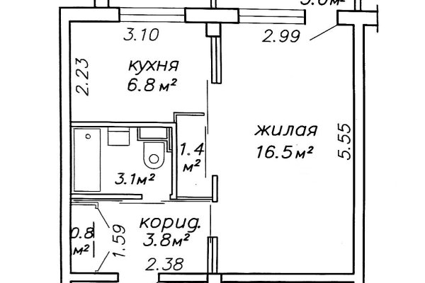 1-комнатная квартира по адресу Пушкина просп., д. 36 - фото 9