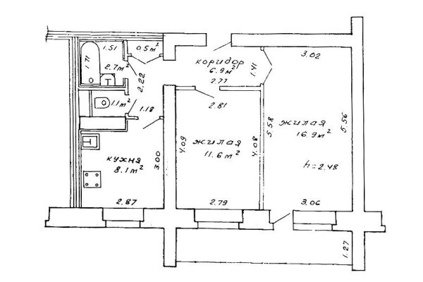 2-комнатная квартира по адресу Кабушкина ул., д. 92 - фото 14