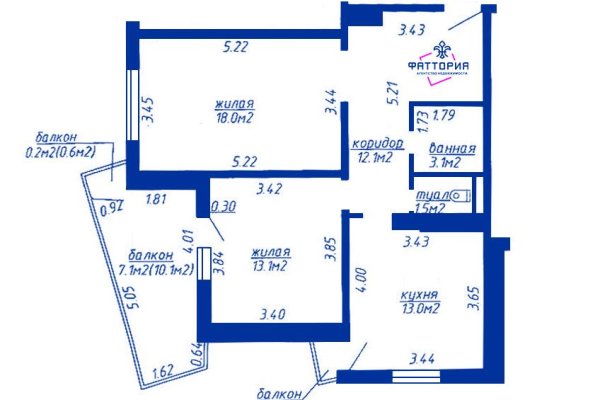 2-комнатная квартира по адресу Скорины ул., д. 41 - фото 2