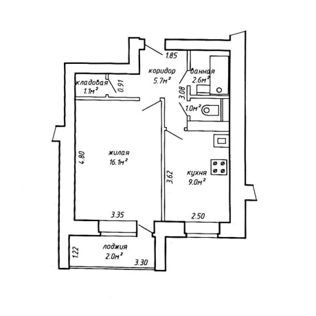 Фотография 1-комнатная квартира по адресу Слободская ул., д. 63 - фото 15