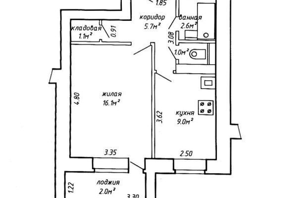 1-комнатная квартира по адресу Слободская ул., д. 63 - фото 15