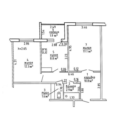 Фотография 2-комнатная квартира по адресу Первомайская ул., д. 50 - фото 6