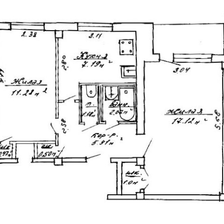 Фотография 2-комнатная квартира по адресу Богдановича ул., д. 102 - фото 17