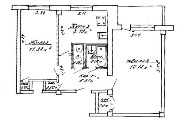 2-комнатная квартира по адресу Богдановича ул., д. 102 - фото 17