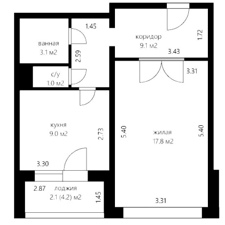 Фотография 1-комнатная квартира по адресу Космонавтов ул., д. 34 - фото 15