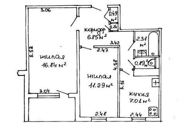 2-комнатная квартира по адресу Нестерова ул., д. 60 - фото 7