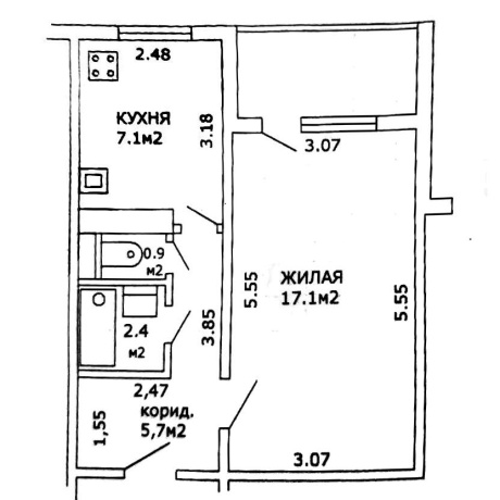 Фотография 1-комнатная квартира по адресу Герасименко ул., д. 27 - фото 7