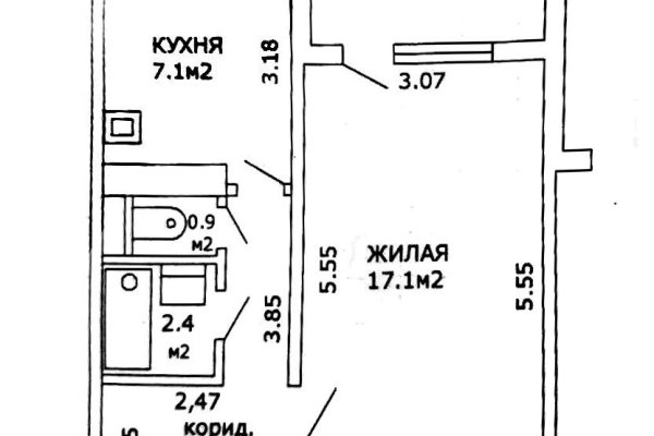 1-комнатная квартира по адресу Герасименко ул., д. 27 - фото 7