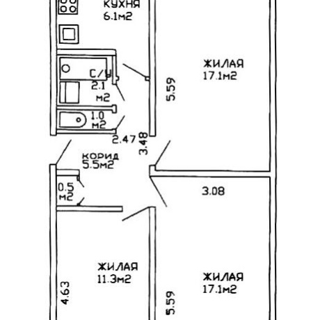 Фотография 3-комнатная квартира по адресу Рокоссовского просп., д. 119 - фото 16