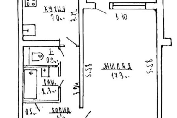 1-комнатная квартира по адресу Левкова ул., д. 13 - фото 19