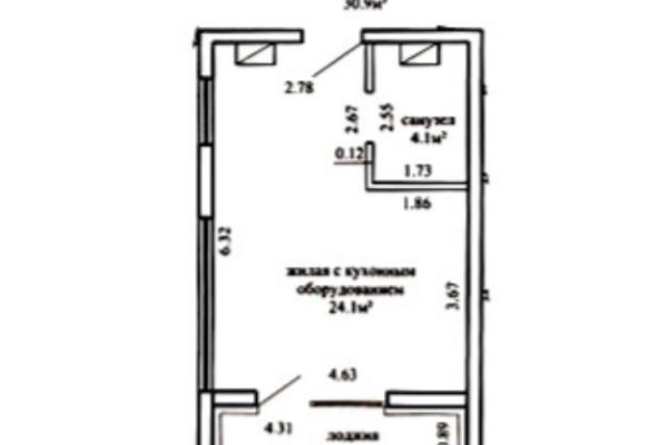 1-комнатная квартира по адресу Игоря Лученка ул., д. 27 - фото 16