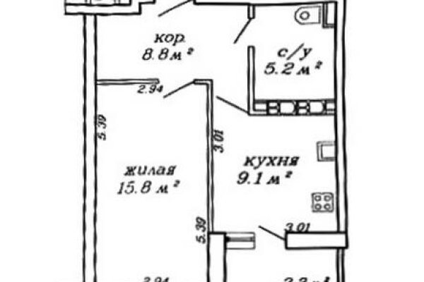 1-комнатная квартира по адресу Ольшевского ул., д. 1 к. Б - фото 19