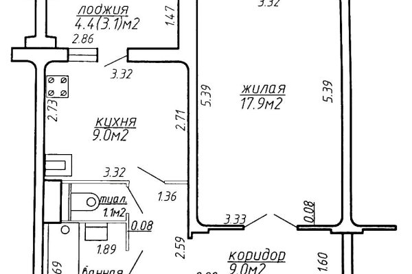 1-комнатная квартира по адресу Аладовых ул., д. 17 - фото 5