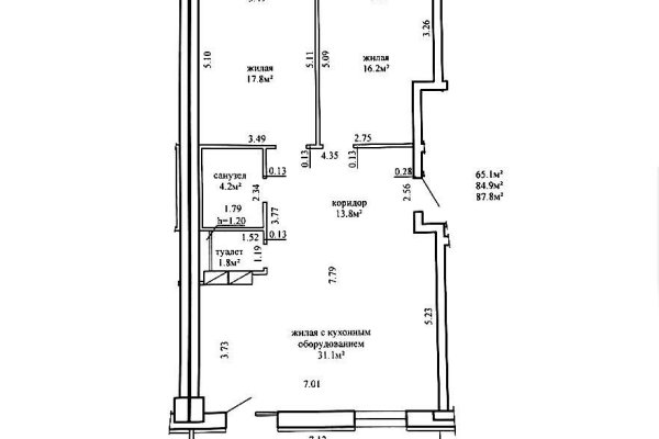3-комнатная квартира по адресу Гастелло ул., д. 8 - фото 18