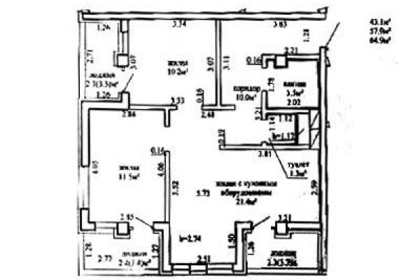 3-комнатная квартира по адресу Жуковского ул., д. 16 - фото 13