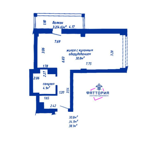 Фотография 2-комнатная квартира по адресу Мира просп., д. 2 - фото 14