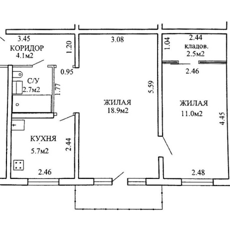 Фотография 2-комнатная квартира по адресу Ангарская ул., д. 12 к. 2 - фото 2