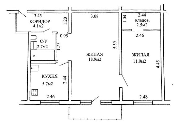 2-комнатная квартира по адресу Ангарская ул., д. 12 к. 2 - фото 2