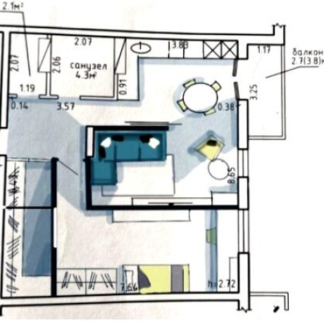 Фотография 2-комнатная квартира по адресу Авиационная ул., д. 19 - фото 8