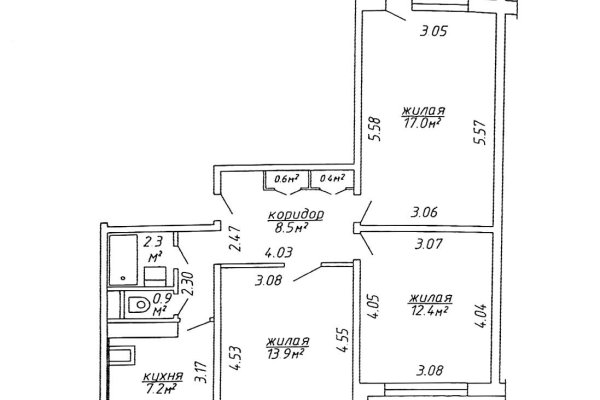 3-комнатная квартира по адресу Лобанка ул., д. 13 к. 1 - фото 15