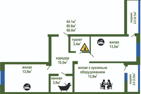 3-комнатная квартира по адресу ДЗЕРЖИНСКОГО, 15 - фото 1