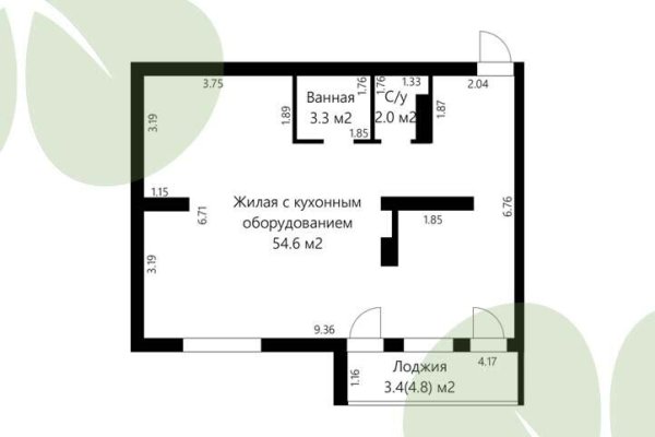 1-комнатная квартира по адресу Леонида Щемелёва ул., д. 10 - фото 1
