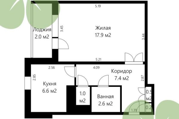 1-комнатная квартира по адресу Победителей просп., д. 95 к. 1 - фото 1