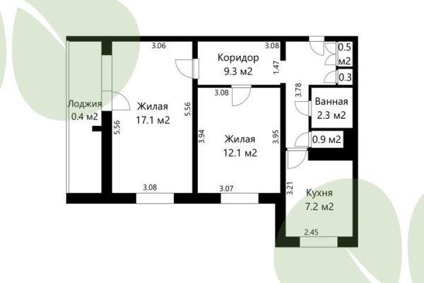 2-комнатная квартира по адресу Герасименко ул., д. 27 - фото 1
