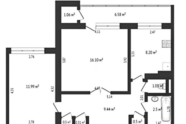 2-комнатная квартира по адресу Логойский тракт, д. 21 к. 1 - фото 1